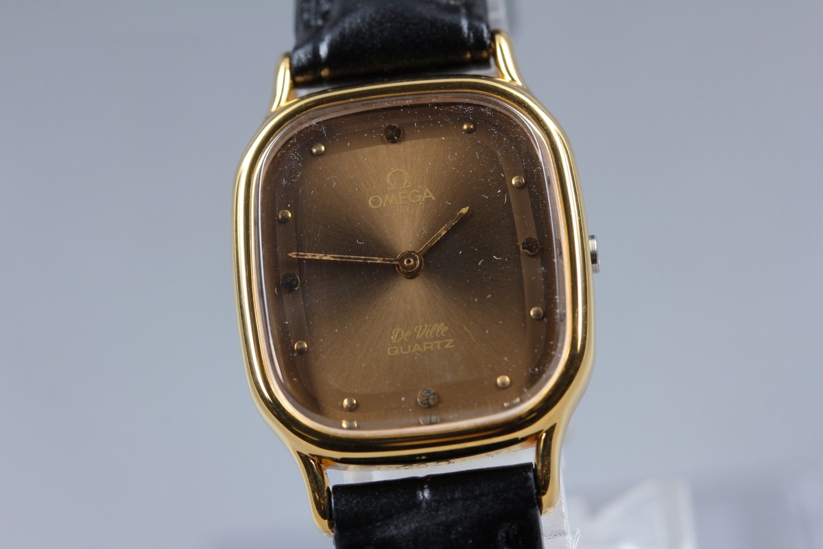 1978 Near MINT OMEGA De Ville 22mm 591.0084 Quartz Brown Dial