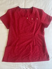 Heart And Soul Women s Size Medium Medical, Scrubs, Red -Top w/Heart Pattern