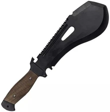 Mil-Tec Bolo Machete Stainless Steel Sawback Blade Brown Wood Handle - 15533500