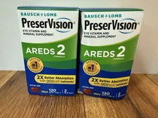 NEW 2 PACK PreserVision Areds 2 Formula Eye Vitamin 120 SoftGels per pack, 240ct