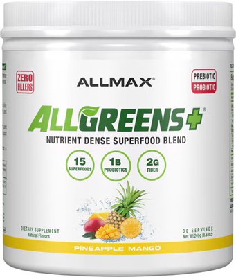 2 X ALLMAX Nutrition Allgreens+ Superfood Blend With Probiotics Pineapple Mango