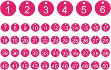50PCS Number Tags 1-50, Number Key Tags Plastic Numbered Keychain for Organiz...