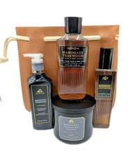 Bath & Body Works Men's Mahogany Teakwood 4 Piece Gift Set W/ Bag