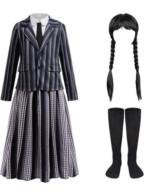 Girls Cosplay Outfit Kids Halloween Black Dress Costume for Ages 6-8 Size 120.