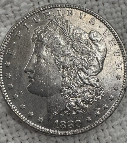 Uncirculated 1880 Philadelphia Mint Silver Morgan Dollar AU