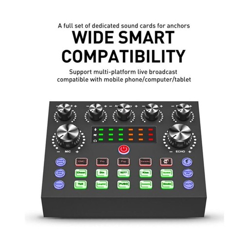 1* V8S High Quality Sound Card Dual-DSP Wide Smart Compatibility Live Equipment - Photo 4/16