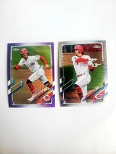 2021 Topps Chrome Update Jonathan India Rookie Debut Purple Refractor & Base RC