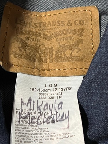 Levi's Girls Jacket Blue Denim Dark Wash L/S Youth Size Large 12-13 Years Old - Picture 7 of 12
