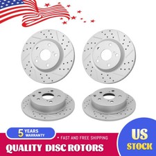 4pcs Front Rear Drilled Brake Rotors for 2006 2007 - 2018 Toyota RAV4