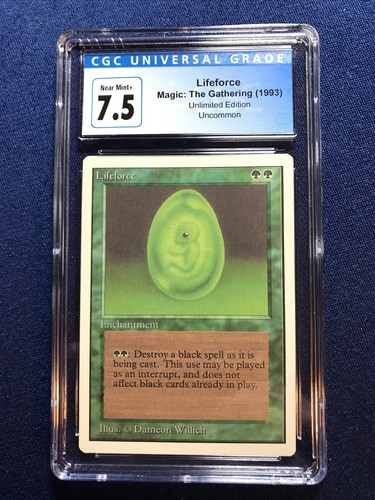 MTG Unlimited Lifeforce CGC 7.5 Near Mint+ 1993 - Picture 1 of 2