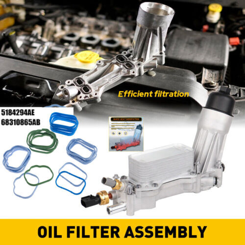 Upgraded Aluminum Engine Oil Cooler Kit For Dodge Jeep Wrangler Chrysler 200 300 - Bild 2 von 12