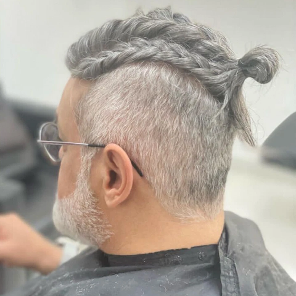 French Lace Front Mens Toupee Natural Hairline Human Hair System For Men Poly Sk - Image 3 of 4