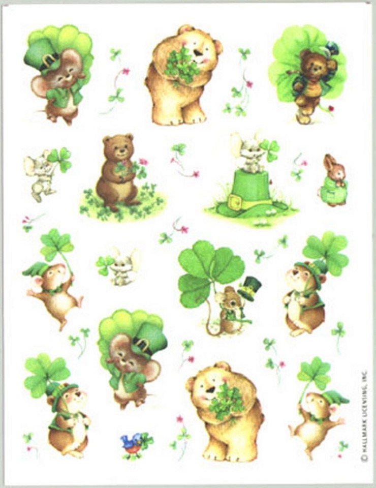 3 Sheets St Patrick s Day Animal Scrapbook Stickers Mouse Bear Bunny 3-sheets-st-patrick-s-day-animal-scrapbook-stickers-mouse-bear-bunny