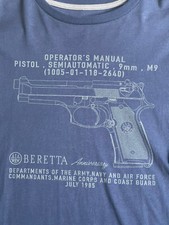 NWOT BERETTA Anniversary M9 Firearm Gun Logo Men's Navy T-Shirt Size XL