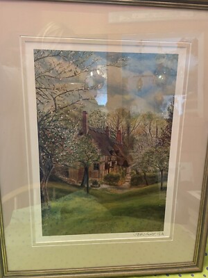 Anne Hathaway's Cottage by John Burt Hand Signed, Matted