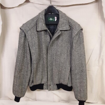 Vintage Men's JC PENNY Hunt Club Wool Blend Herringbone Jacket Sz