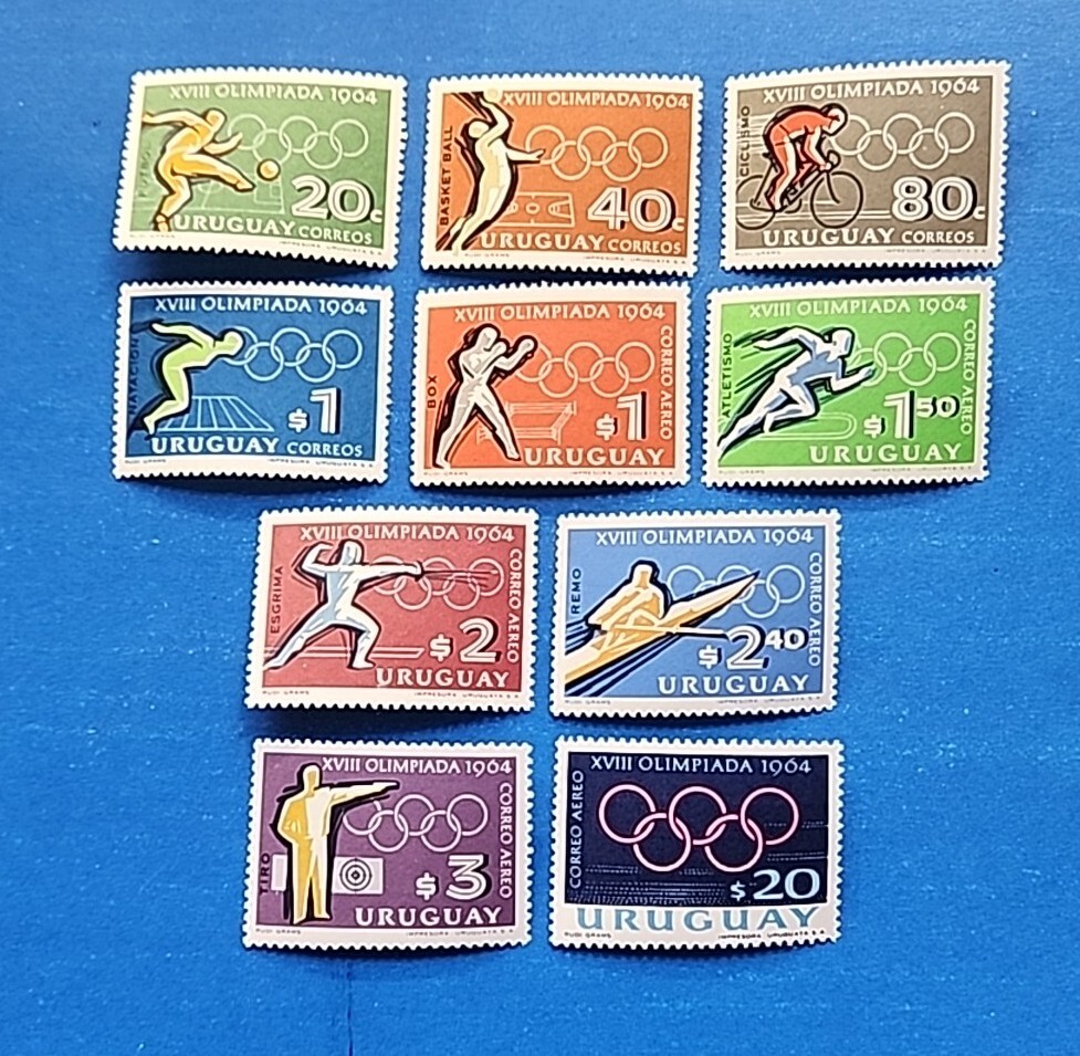 Uruguay Stamps, Scott 722-725, C276-C281 Complete Set MNH