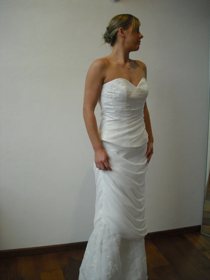 Brautkleid , Corsage mit Rock, Ivory , Mit kurze Schleppe , Größe 40, Neu - Bild 2 von 3
