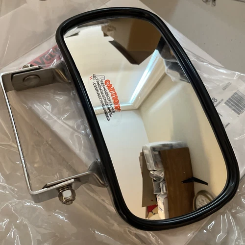 Velvac 715198 Door Blind Spot Mirror   Over Door Convex Mirror 4”x8” Stainless