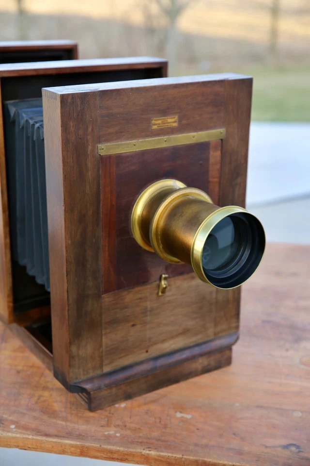 Antigua cámara de campo AGFA Ansco Studio retrato vintage 8X10 madera latón G3D Foto 3 de 4