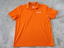 Whataburger Polo Shirt Adult Large Orange Logo Striped Employee Uniform Mens