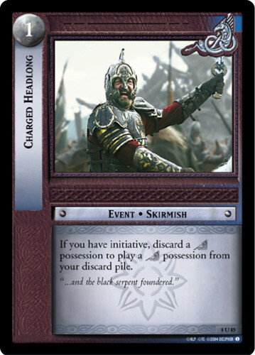 LOTR CCG 1x  Charged Headlong - 8U85 - Foil Light Play Siege of Gondor
