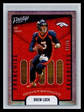 🏈 DREW LOCK 2021 PRESTIGE FRANCHISE FAVORITES PLATINUM HOLO SERIAL # 1/25