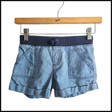 Gymboree Denim Shorts Cuffed Hem Elastic Waist Casual Blue Size 8