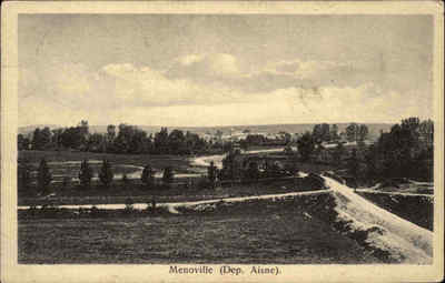 Feldpost-AK 1.WK Feldpostkarte Westfront Frankreich 1915 Menoville Dep. Aisne