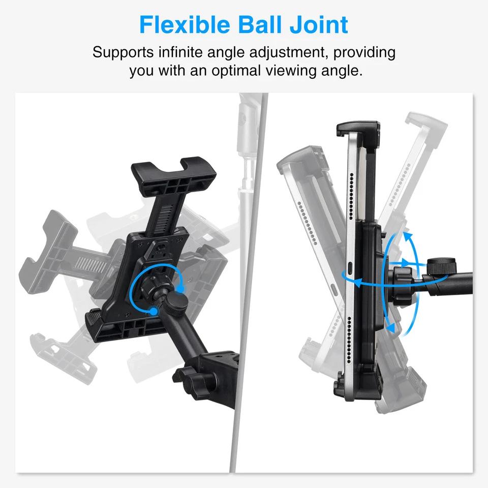 Tablet Holder for Mic Stand Adjustable Mic Music Stand Phone Mount 4.7-13.5" - Image 4 of 4