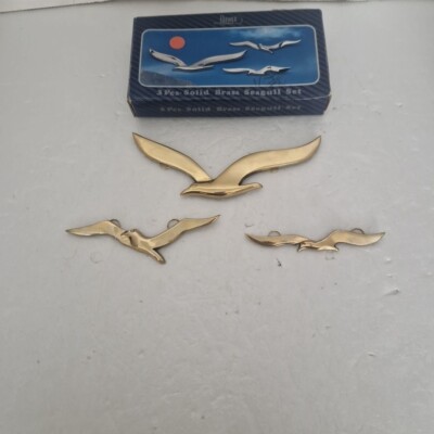 Massives Messing Möwen Set Wandvitrine ''4'' ''5'' und ''6'' unbenutzt neu
