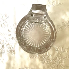 Clear Glass Ashtray with Match Book and 3 Slots Cigarette Holder Damaged Glass