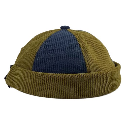Cappello uomo bicolore velluto a coste teschio berretto marinaio retro polsino berretto regolabile carino nuovo - Foto 6 di 9