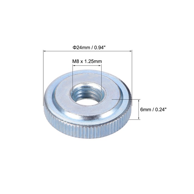 Knurled Thumb Nuts, M3M10 Female Threaded Thin Type Carbon Steel Zinc