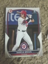 MARCUS BROWN 2023 BOWMAN DRAFT CARD BDCl-26 NATIONALS (FIRST PROSPECT BASE)
