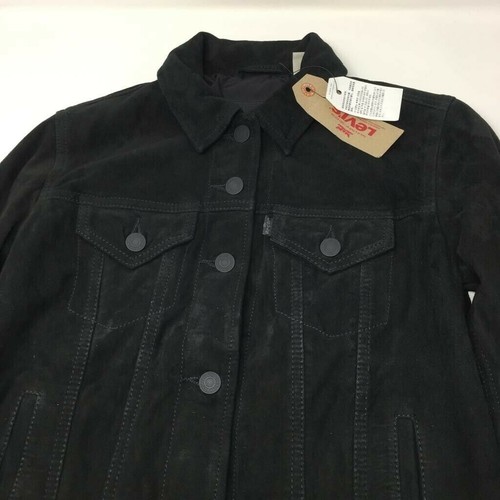 LEVI'S Women's Suede Trucker Jacket - Black - L - Picture 3 of 9