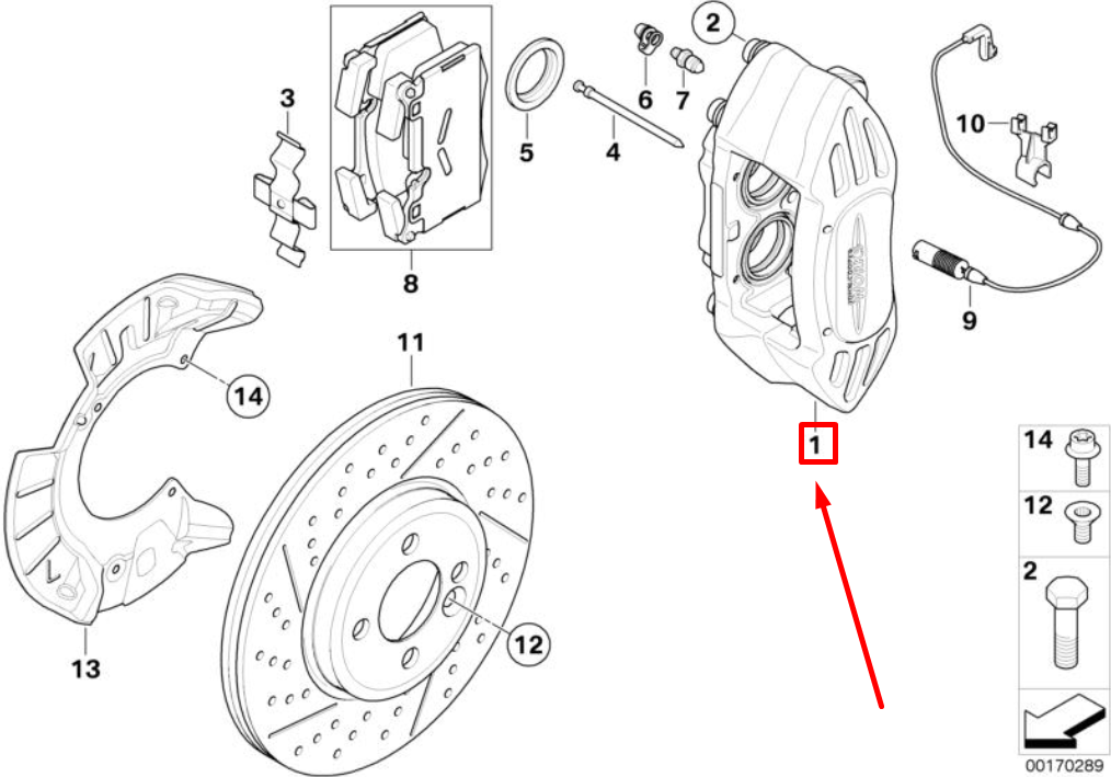 MINI CABRIO R57 Front Right JCW Disc Brake Caliper 34106856652 NEW 