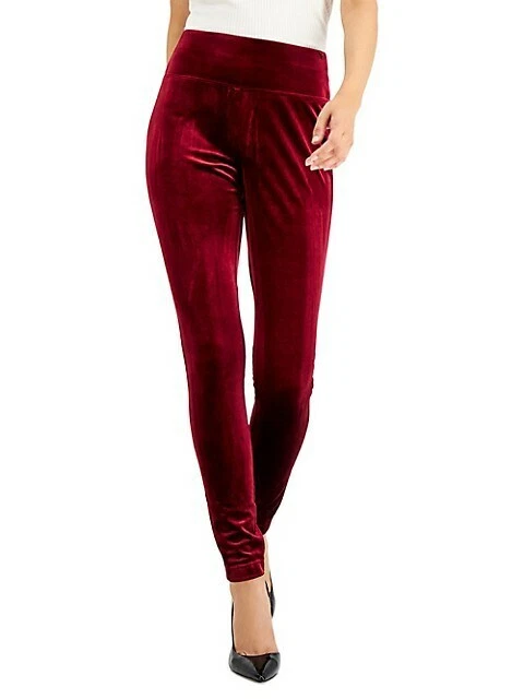 INC International Concepts Crushed Velvet Leggings Wine NWT eBay