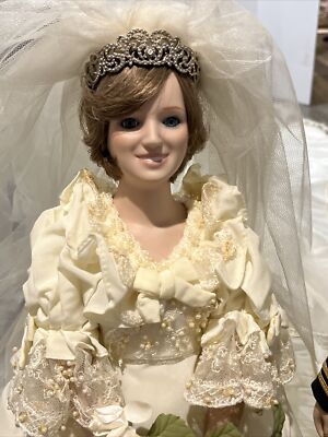 Danbury Mint Princess Diana & Prince Charles Porcelain Dolls Royal