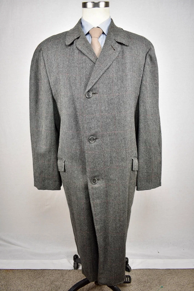 1962 - 1976 年鹰衣服灰色带红色格子羊毛三扣大衣尺寸:46 — 第 2/4 张图片