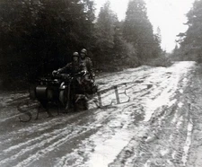 German Soldiers on Motorcycle Muddy Road 8"x 10" World War II WW2 Photo 17p