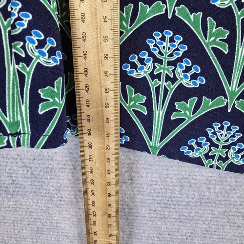 Boden Top Blouse Womens 12 Green Blue Floral Print Cap Short Sleeve Boho - Picture 5 of 8