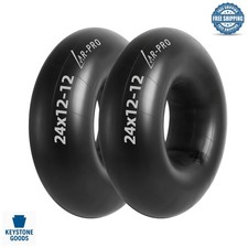 Heavy-Duty 24x12-12 Inner Tubes for ATV, Lawn Utility Equipment 2-Pack