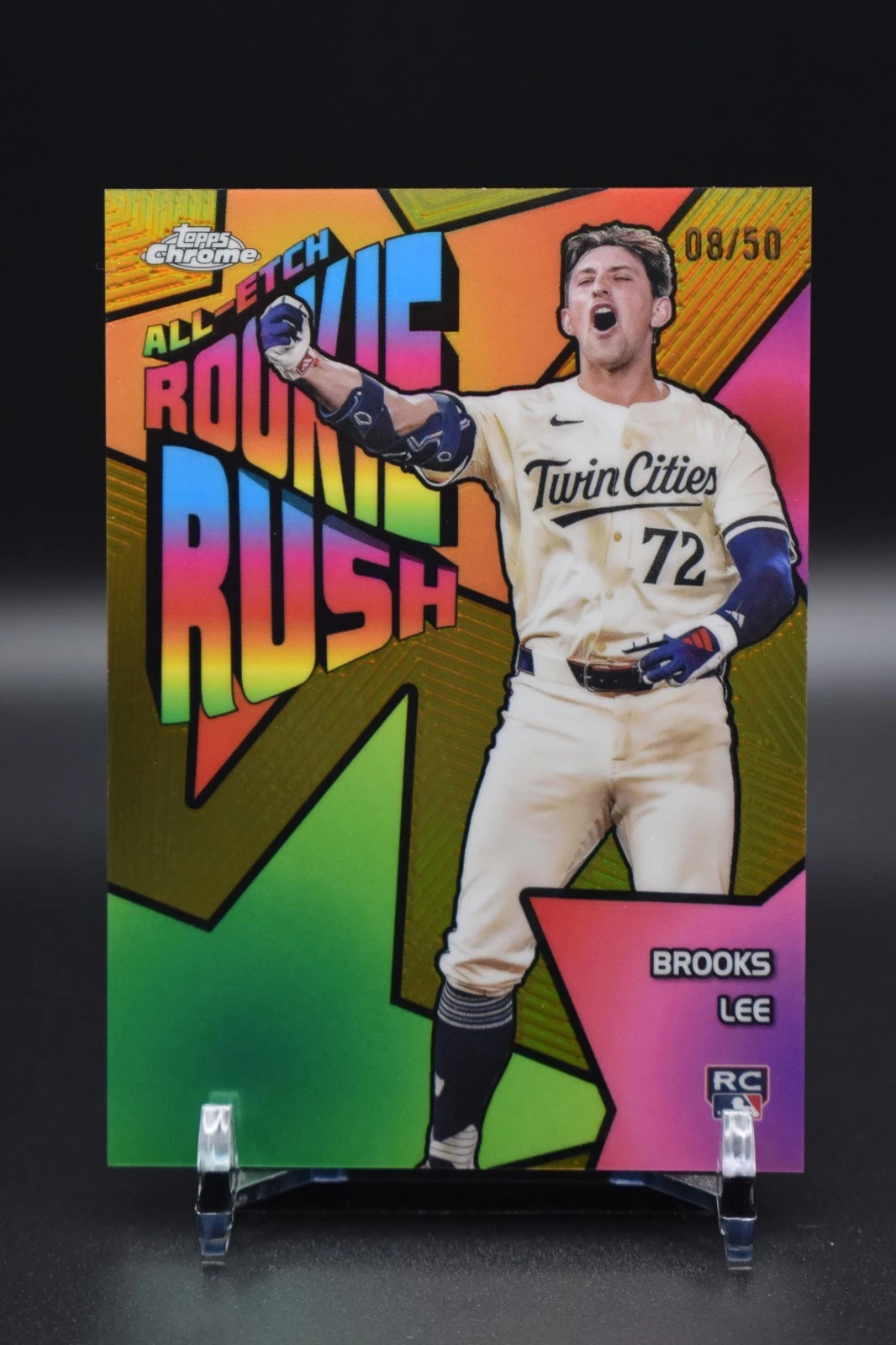 2025 Topps Chrome BROOKS LEE #CERR-1 RC All Etch Rookie Rush Gold /50 MIN Twins