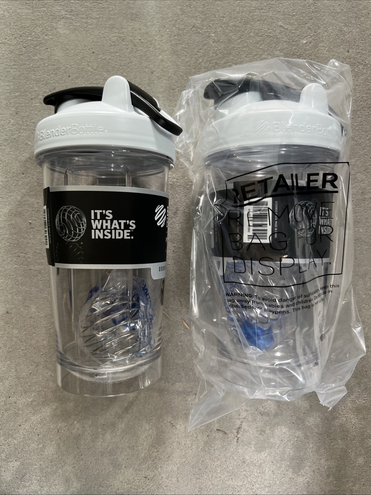 2 Pack BlenderBottle Pro24 Energy and Sports Drinks - Clear/White - 24oz