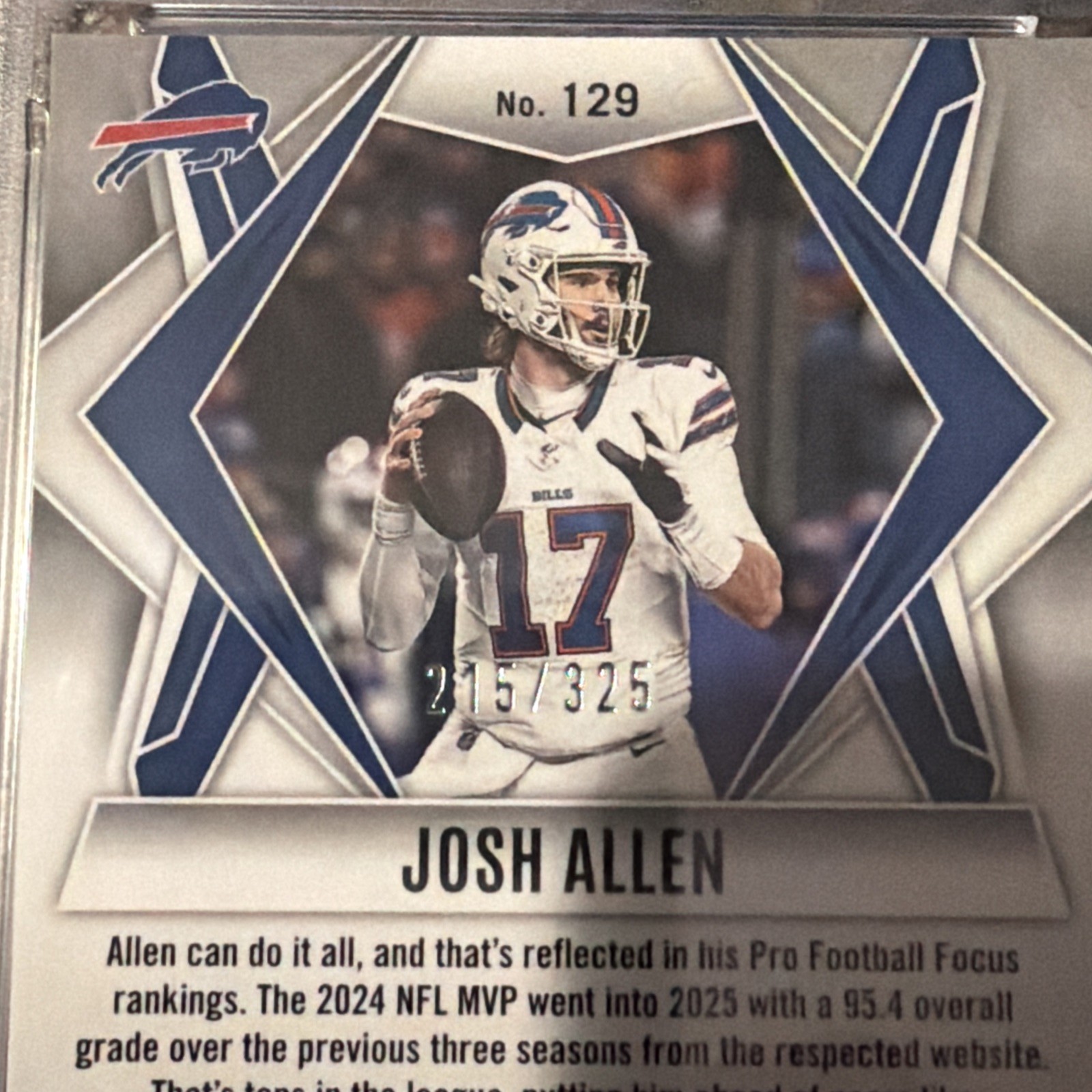 2025 Phoenix Light Blue Lava #129 Josh Allen 215/325 PSA 5 & (9) Cards view 15