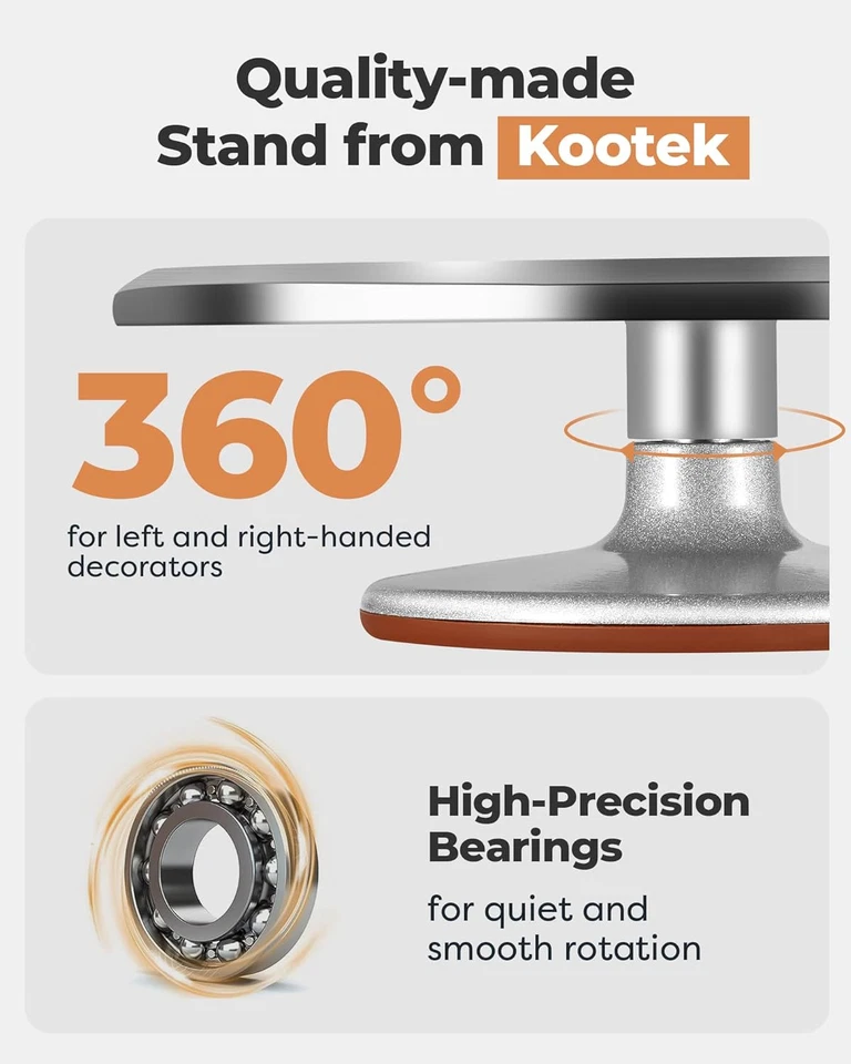 Tocadiscos de Aluminio para Pasteles, Soporte Giratorio para Pasteles de 12 Pulgadas, 35 Piezas Ki para Decoración de Pasteles Foto 2 de 4
