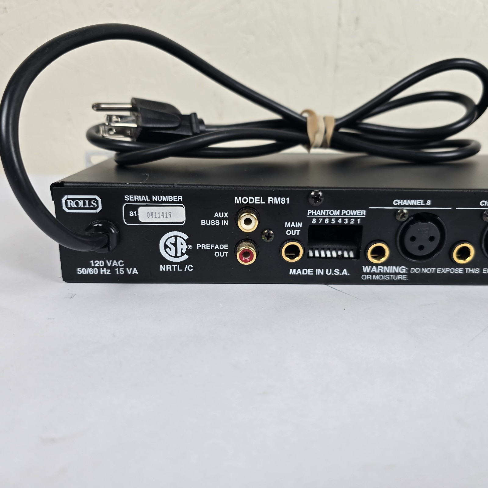 Rolls Model RM81 8 Port Microphone/Line Mixer