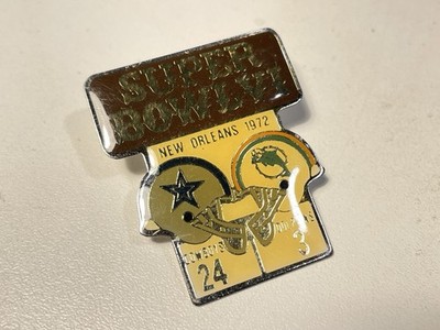Vtg 1972 NFL Super Bowl VI Cowboys Dolphins Pin Pinback Button STARLINE