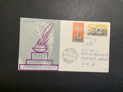 Italy 1959 FDC 1st day Cover Rome Summer Olympics #2